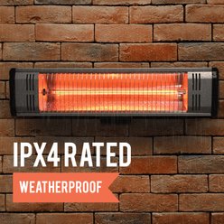 Heat Storm Tradesman 1500-Watt Outdoor Wall/Ceiling Mounted Infrared Quartz Portable Space Heater, Black slide 2 of 5