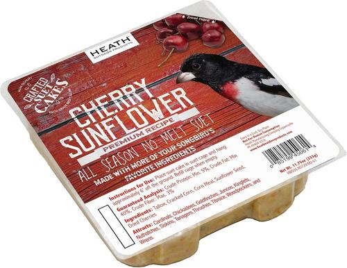 Show full view: Heath Crafted Suet Cakes Cherry Sunflower Wild Bird Food, 11.75-oz, case of 12 slide 3 of 8