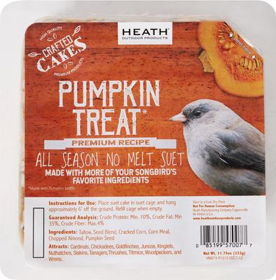Show full view: Heath Crafted Suet Cakes Pumpkin Treat Wild Bird Food, 11.75-oz, case of 12 slide 2 of 8