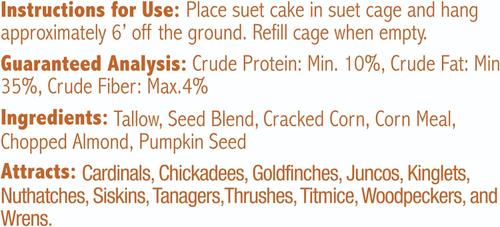 Show full view: Heath Crafted Suet Cakes Pumpkin Treat Wild Bird Food, 11.75-oz, case of 12 slide 7 of 8