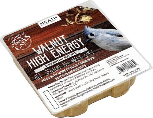 Show full view: Heath Crafted Suet Cakes Walnut High Energy Wild Bird Food, 11.75-oz, case of 12 slide 3 of 6