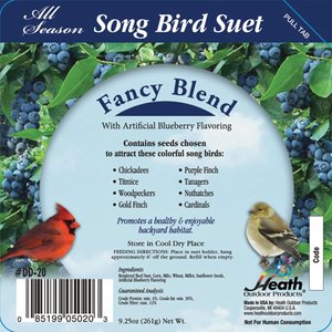 Heath Fancy Blend Songbird Suet Cake Wild Bird Food, 9.25-oz, case of 16