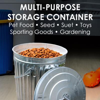 Show full view: Heath Galvanized Metal Bird Seed Storage Container, 10-lb slide 3 of 6