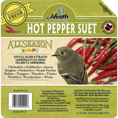 Show full view: Heath Hot Pepper Premium Suet Cake Wild Bird Food, 11.25-oz, case of 12 slide 7 of 10