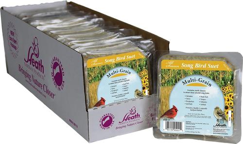 Show full view: Heath Multi-Grain Songbird Suet Cake Wild Bird Food, 9.25-oz, case of 16 slide 7 of 8