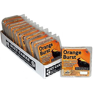 Heath Orange Burst Select Suet Cake Wild Bird Food, 11.25-oz, case of 12