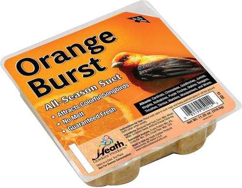 Show full view: Heath Orange Burst Select Suet Cake Wild Bird Food, 11.25-oz, case of 12 slide 7 of 10