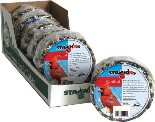 Show full view: Heath Outdoor Products Cardinal Stack'Ms Seed Cake Bird Food, 7-oz cake, pack of 6 slide 1 of 4