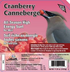 Heath Outdoor Products Cranberry All Season Blend Suet Cake Wild Bird Food, 11.25-oz, 12 count