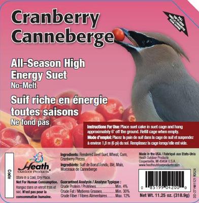 Show full view: Heath Outdoor Products Cranberry All Season Blend Suet Cake Wild Bird Food, 11.25-oz, 12 count slide 1 of 5