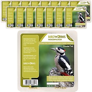 Heath Outdoor Products Woodpecker Suet Cake Wild Bird Food, 10-oz, 16 count