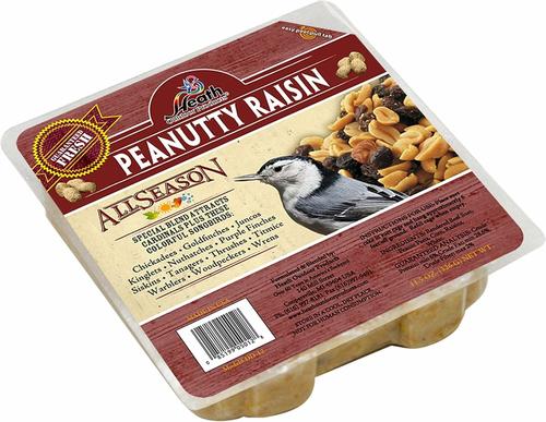 Show full view: Heath Peanutty Raisin Premium Suet Cake Wild Bird Food, 11.5-oz, case of 12 slide 7 of 9