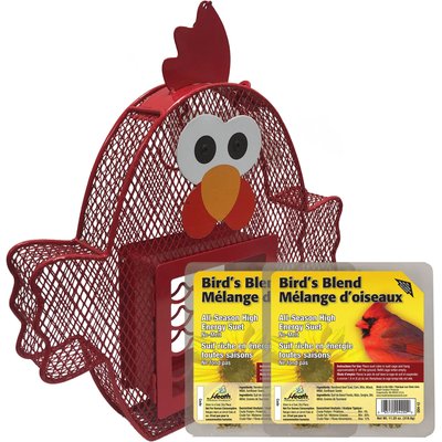 Heath Heath Suet 'N Seed Whimsical Chicken Suet Cake Bird Feeder