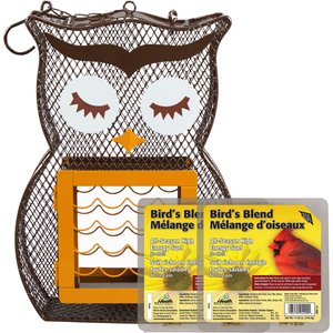 Heath Suet 'N Seed Whimsical Owl Suet Cake Bird Feeder
