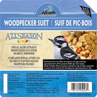 Show full view: Heath Woodpecker Premium Suet Cake Wild Bird Food, 10-oz, case of 12 slide 9 of 10
