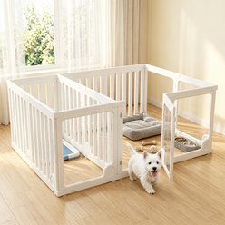 Heeyoo Indoor & Outdoor 12-Panel 24-in Dog Playpen with Secure Locking Door, White