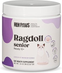 HEH PAWS Heart Care Chicken Flavored Powder Supplement for Senior Ragdoll Cats, 3.4-oz jar
