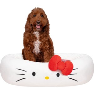 Hello Kitty Character Dog & Cat Bed with Removable Cover, White, Large