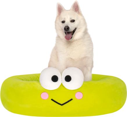 Show full view: Hello Kitty Sanrio Keroppi Dog & Cat Bed with Removable Cover, Green, Large slide 3 of 8