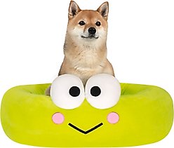 Hello Kitty Sanrio Keroppi Dog & Cat Bed with Removable Cover, Green, Medium