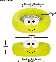 Hello Kitty Sanrio Keroppi Dog & Cat Bed with Removable Cover, Green, Medium slide 2 of 5