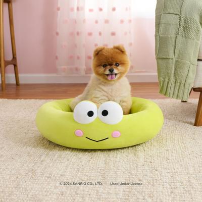 Show full view: Hello Kitty Sanrio Keroppi Dog & Cat Bed with Removable Cover, Green, Small slide 2 of 7