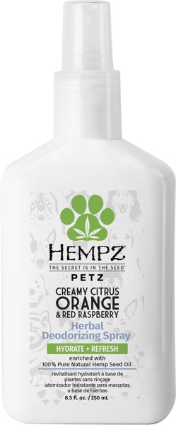Hempz Petz Creamy Citrus Orange Red Raspberry Deodorizing Dog Spray