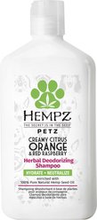 Hempz Petz Deodorizing Dog Shampoo, Creamy Citrus Orange & Red Raspberry Scent, 17-fl oz bottle