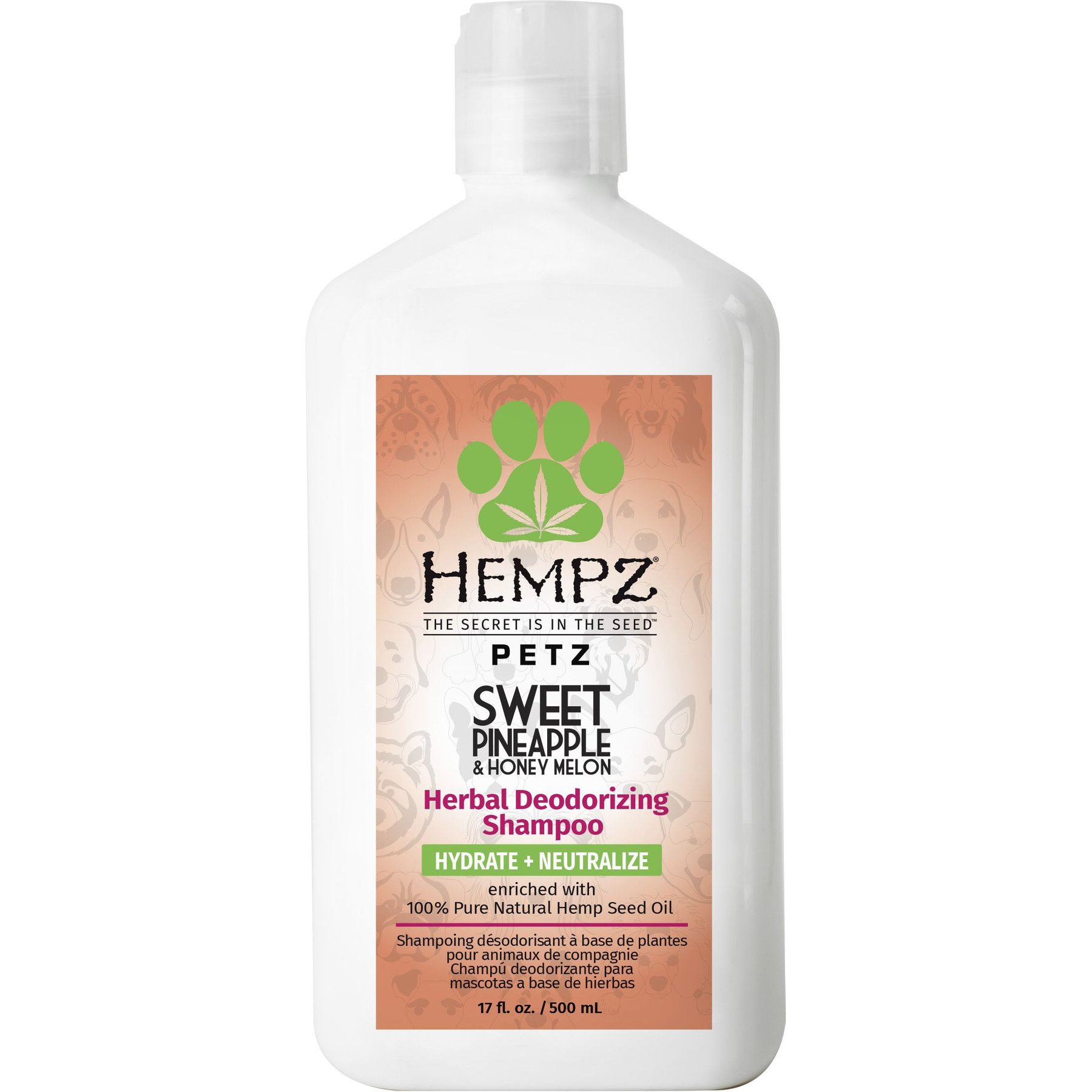 HEMPZ PETZ Deodorizing Dog Shampoo, Sweet Pineapple Honey Melon