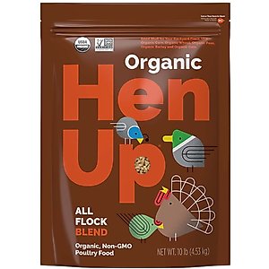 Hen Up All Flock Blend Organic Non-GMO 20% Protein Chicken Feed, 10-lb bag