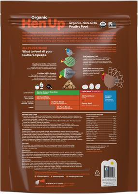 Show full view: Hen Up All Flock Blend Organic Non-GMO 20% Protein Chicken Feed, 10-lb bag slide 2 of 6