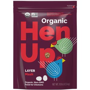 Hen Up Layer Mash Organic Non-GMO 16% Protein Chicken Feed, 10-lb bag