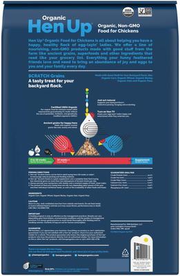 Show full view: Hen Up Scratch Grains Organic Non-GMO 10% Protein Chicken Feed, 25-lb bag slide 2 of 7