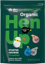 Hen Up Starter Grower Organic Non-GMO 18% Protein Chicken Feed, 10-lb bag