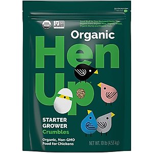 Hen Up Starter Grower Organic Non-GMO 18% Protein Chicken Feed, 10-lb bag