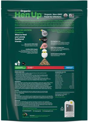 Show full view: Hen Up Starter Grower Organic Non-GMO 18% Protein Chicken Feed, 10-lb bag slide 2 of 7