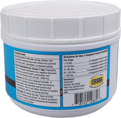 Show full view: Herbsmith Herbal Blends Athlete Powdered Dog & Cat Supplement, 500g jar slide 4 of 4