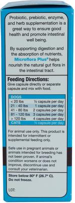 Show full view: Herbsmith Microflora Plus for Digestion Capsules Daily Dog & Cat Supplement, 30 count slide 5 of 7