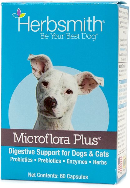 Show full view: Herbsmith Microflora Plus for Digestion Capsules Daily Dog & Cat Supplement, 60 count slide 1 of 6