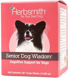 Herbsmith Senior Dog Wisdom Cognitive Support Soft Chews Dog Supplement, 60 count, Large