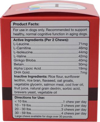 Show full view: Herbsmith Senior Dog Wisdom Cognitive Support Soft Chews Dog Supplement, 60 count, Small slide 4 of 6
