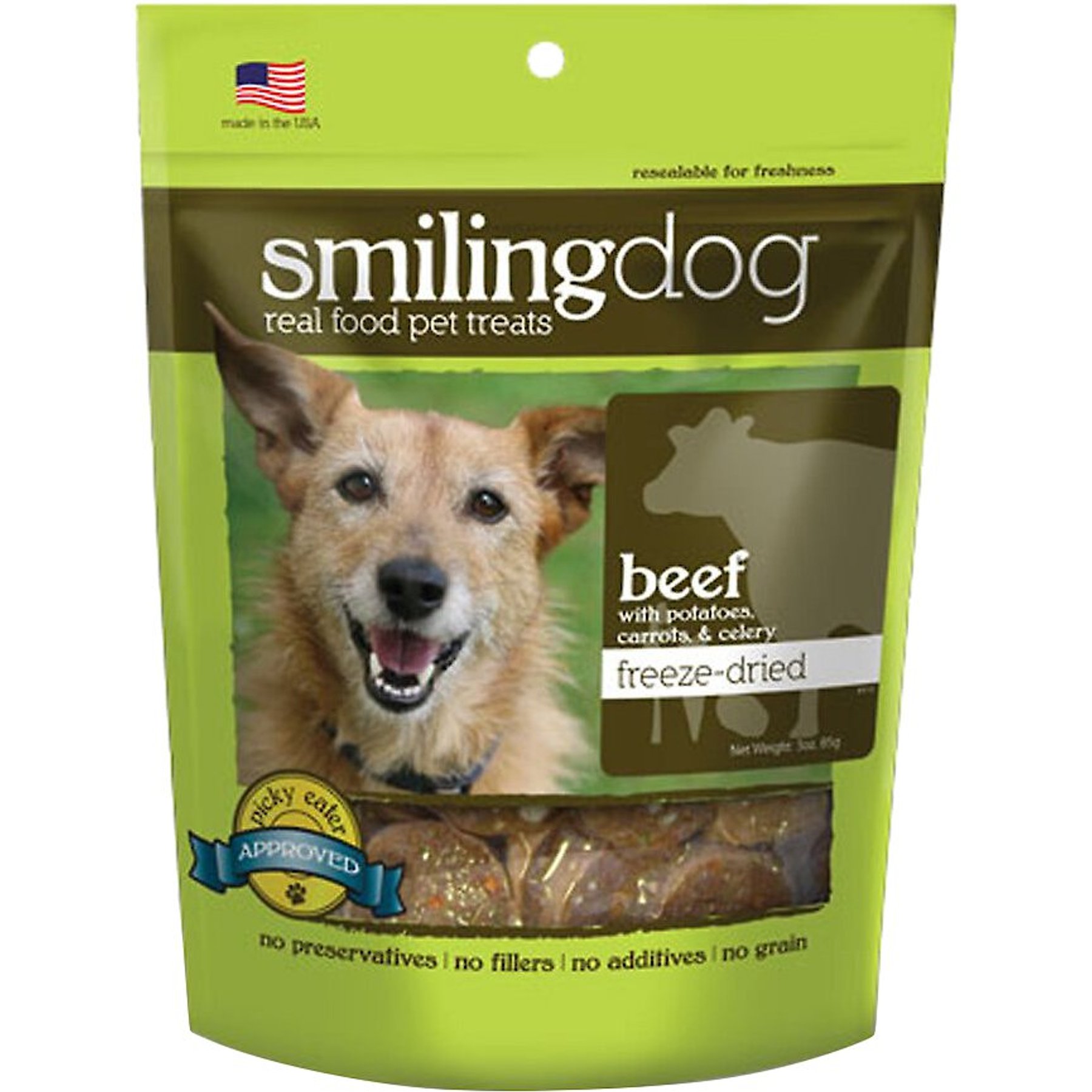 Herbsmith Smiling Dog Beef, Potatoes & Celery Dog Treats, 2.5-oz bag