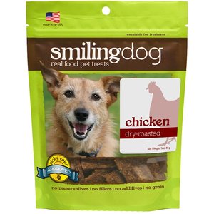 Herbsmith Smiling Dog Chicken Dry-Roasted Dog Treats, 3-oz bag