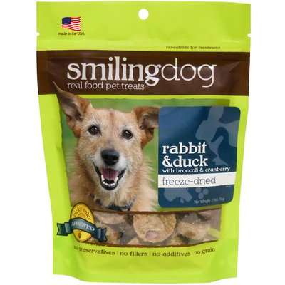 Herbsmith Herbsmith Smiling Dog Rabbit & Duck Freeze-Dried Dog Treats, 2.5-oz