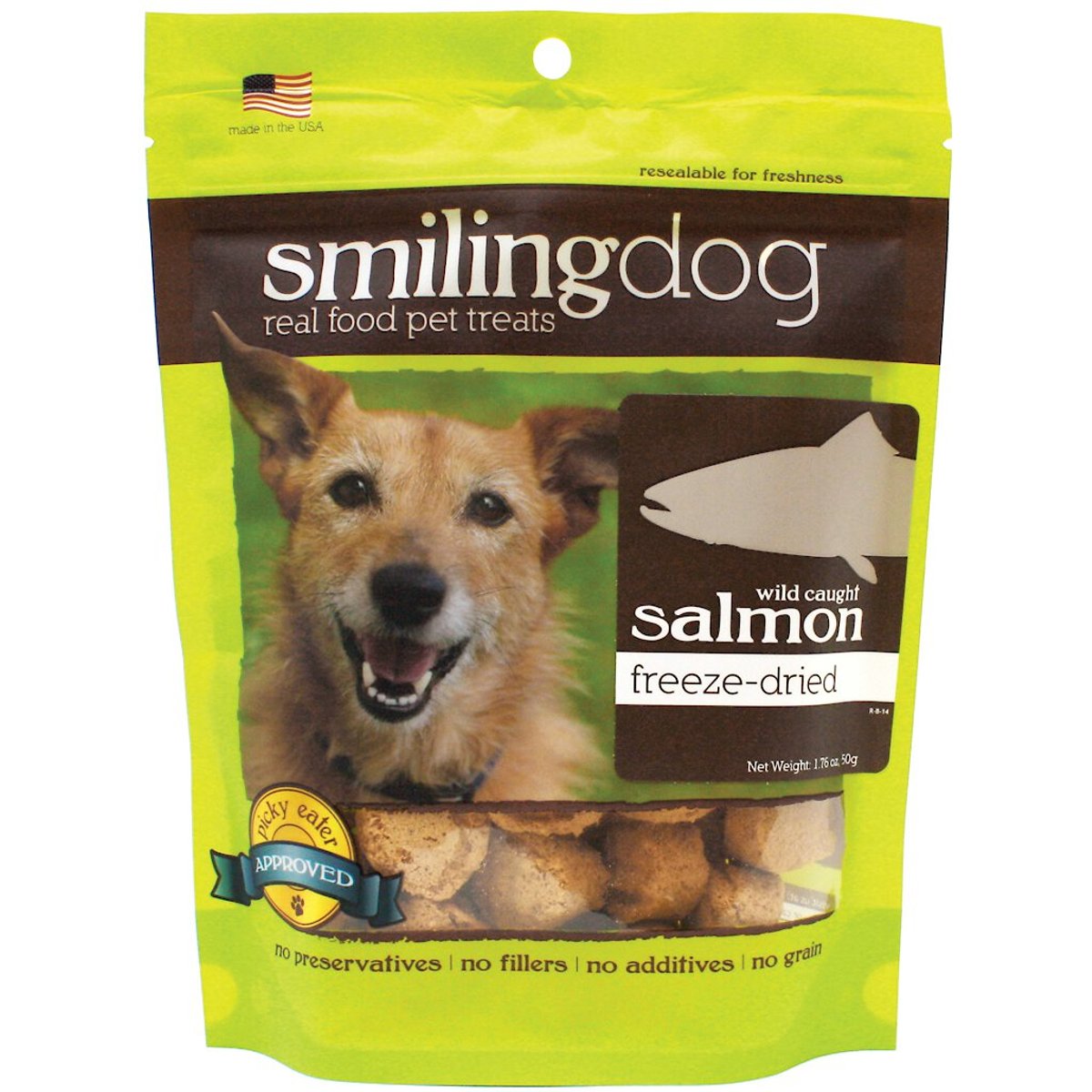 Herbsmith Smiling Dog Salmon Freeze-Dried Dog Treats, 1.76-oz bag