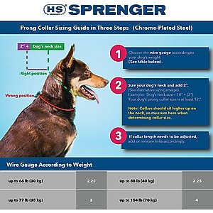 Herm Sprenger Ultra-Plus Training Dog Prong Collar, 18-in neck, 3.25-mm wide
