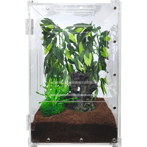 Reptile Treasure Knock-Down Sliding Door Terrarium, Black