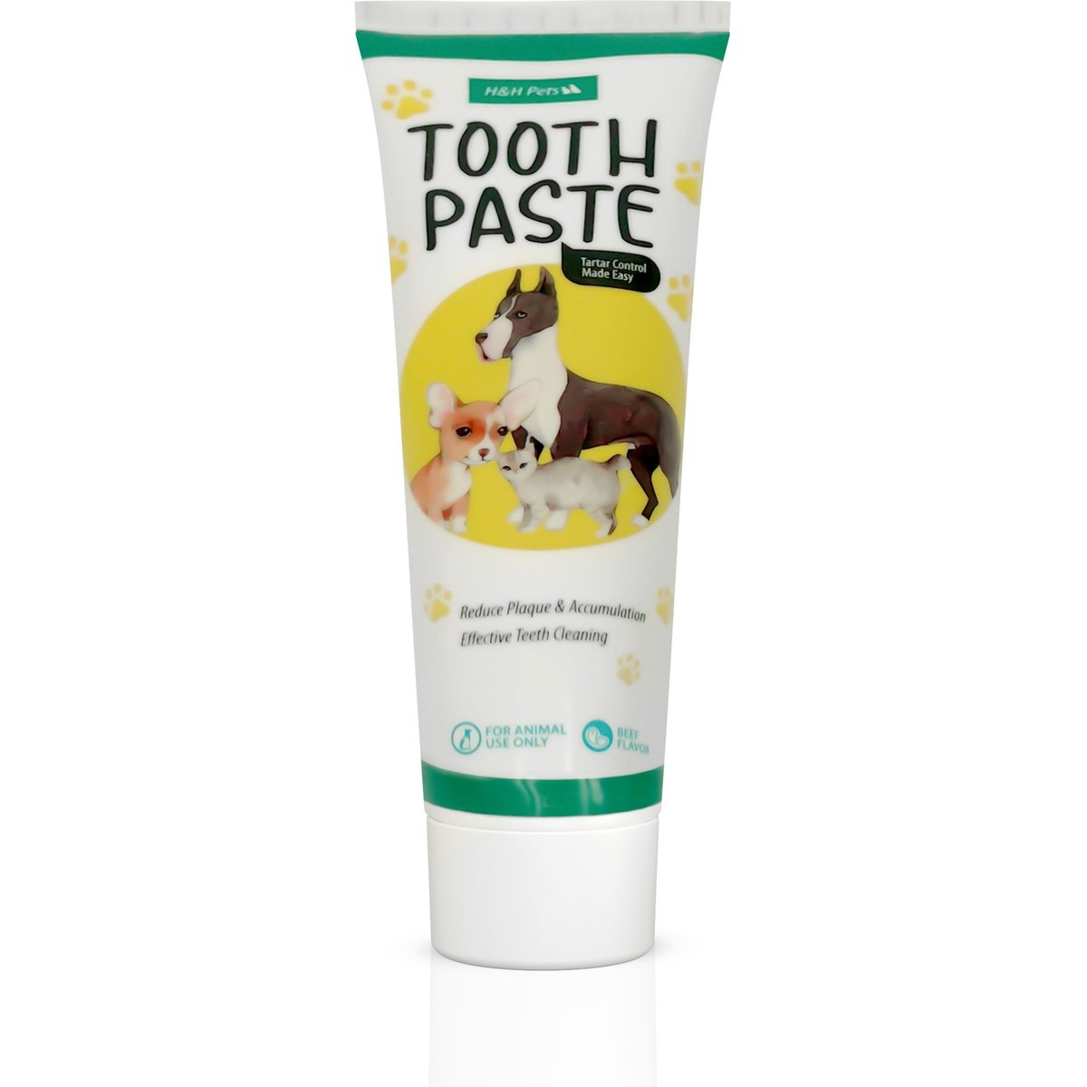 H&H Pets Enzymatic Beef Flavor Reduce Plaque Dog & Cat Toothpaste, 3.5-oz tube