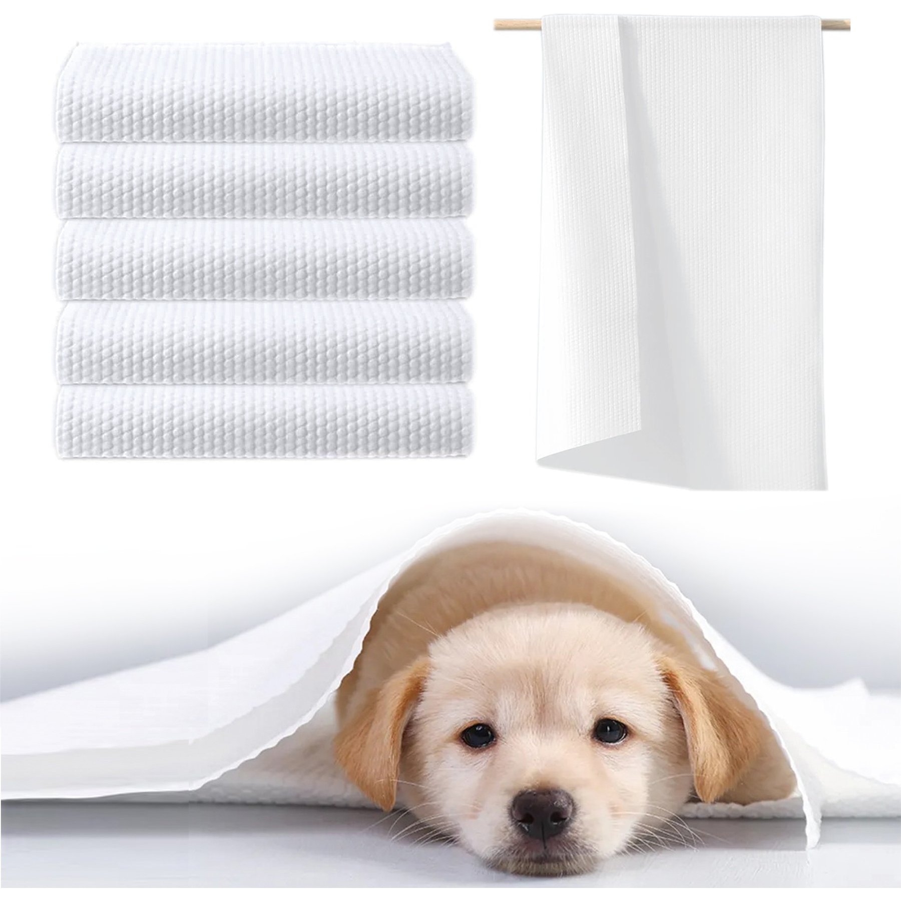 H&H Pets Disposable Bath Towel Sheets for Dogs & Cats, 11 x 23-in, 8 Count