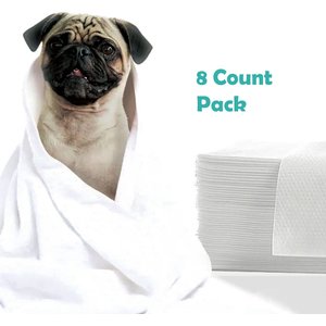 H&H Pets Disposable Super Absorbent & Fragrance-Free Bath Towels, 11 x 23-in, 8 count